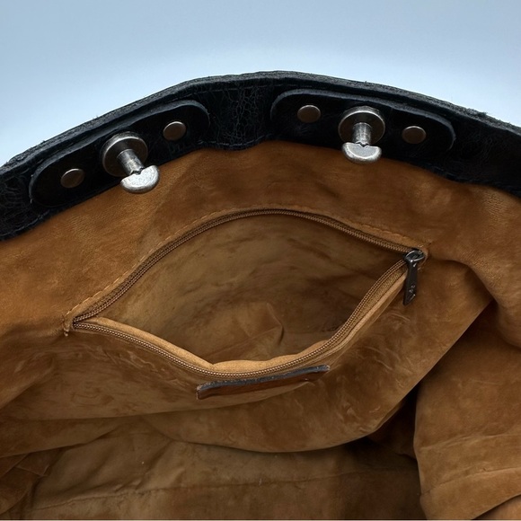 Patricia Nash Benvenuto Rivets Black Leather Tote Shopper Large - Picture 10 of 10
